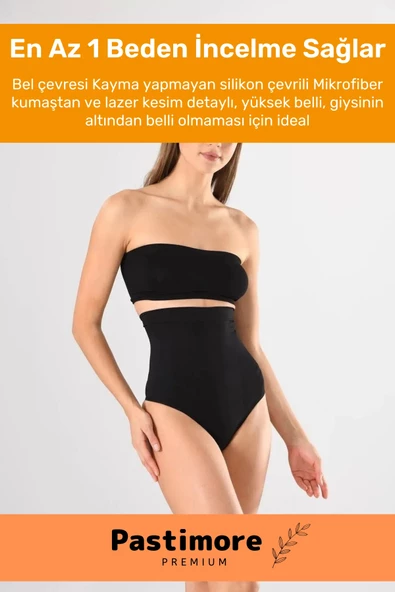 Ultra İnceltici Yüksek Bel Silikon Dikişsiz Sıkılaştırıcı Karın Toparlayıcı Slip-String Kadın Korse - 3