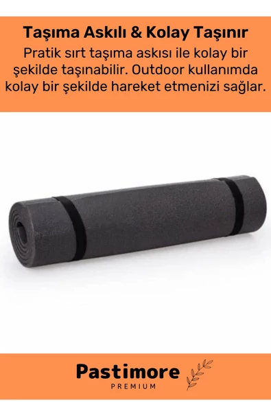 Su Geçirmez Konfor Modeli Taşıma Askılı Çift Taraflı Kamp Zemin Çadır Uyku Matı Siyah Yer Minderi - 2