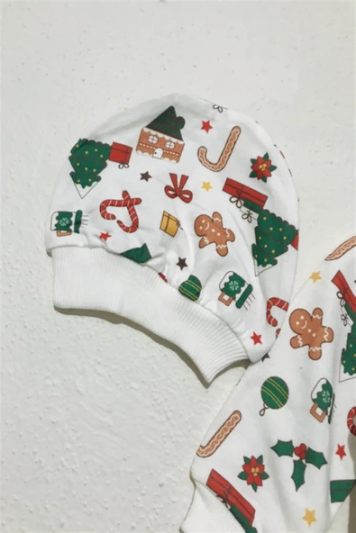 Ladybirds Unisex Bebek Yılbaşı Konsept Desenli Uzun Kollu 2'li Patikli Tulum - 4