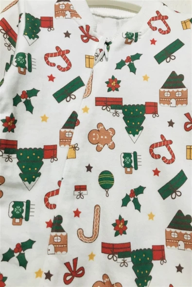 Ladybirds Unisex Bebek Yılbaşı Konsept Desenli Uzun Kollu 2'li Patikli Tulum - 3