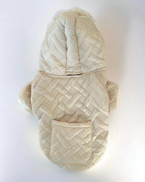 Cream Comfy Köpek Montu, Köpek Ceketi, Köpek Dış Giyim - Resim 11