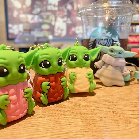 Baby Yoda Silikon Anahtarlık Çanta Süsü - Resim 3