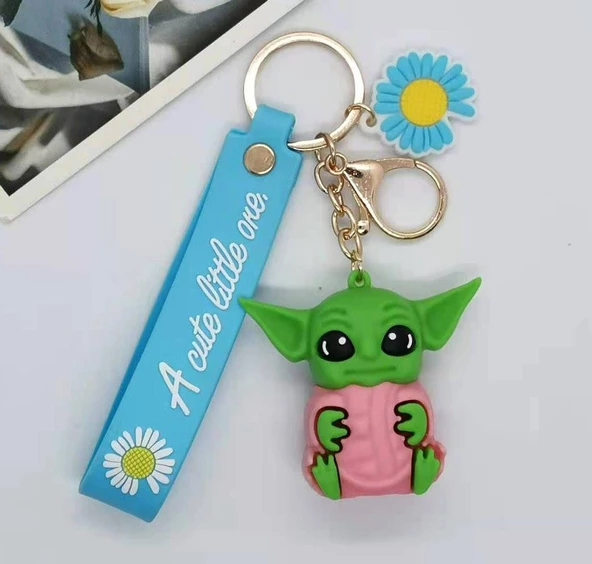 Baby Yoda Silikon Anahtarlık Çanta Süsü ürün görseli