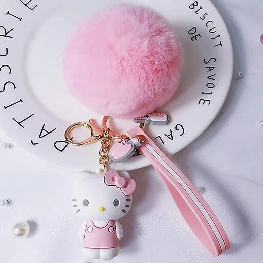 Hello Kitty Pon Ponlu  Silikon Anahtarlık - 3