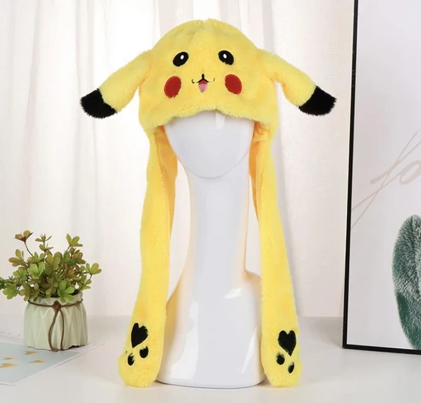 Pokemon Pikachu Hareketli ve Işıklı Peluş Şapka - 2