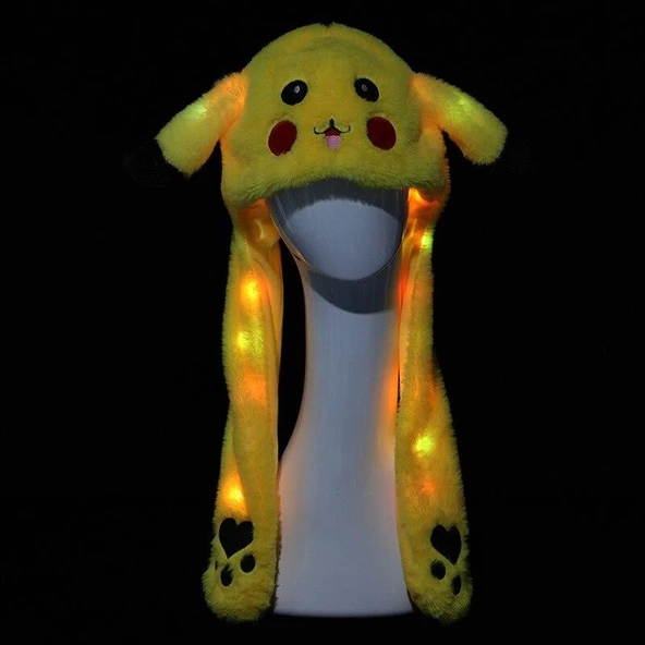 Pokemon Pikachu Hareketli ve Işıklı Peluş Şapka - 4