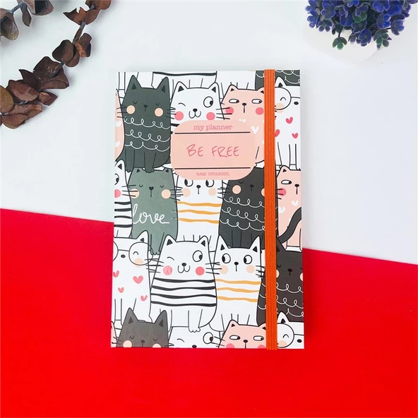 Be Free Kedi Tasarımlı Lastikli Defter - 2