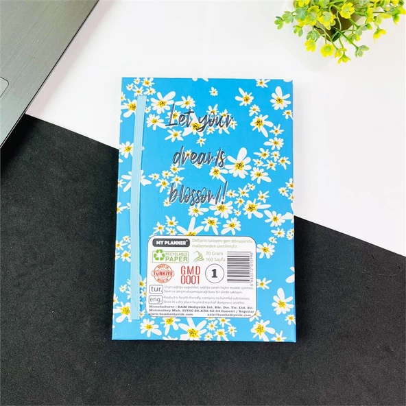 Hayallerin Çiçek Açsın Tasarımlı Lastikli Defter - 2