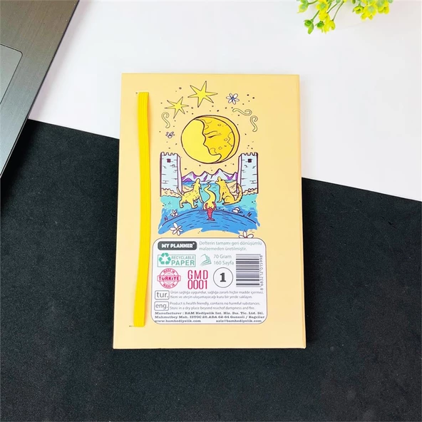 The Moon Tasarımlı Lastikli Defter - 2