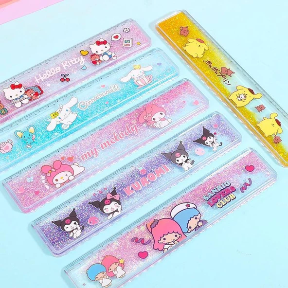 Kawaii Simli My Hello Kitty Kuromi Cinnamoroll  Pompomporin Cetvel - 4