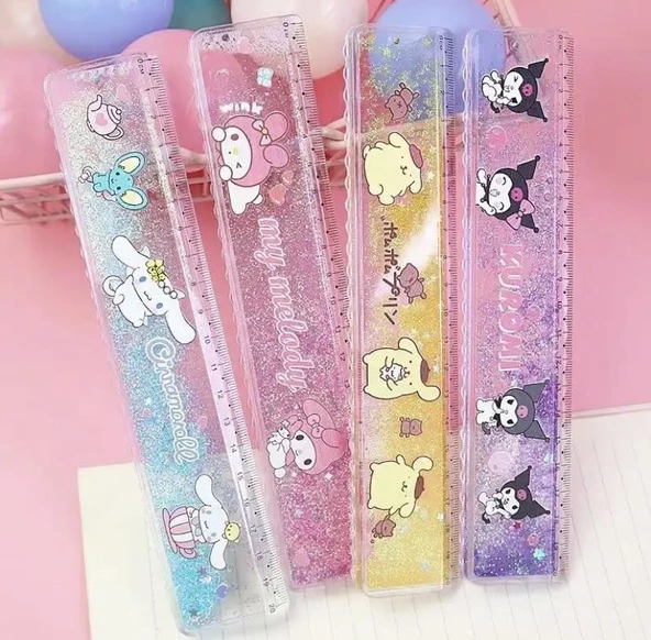 Kawaii Simli My Hello Kitty Kuromi Cinnamoroll  Pompomporin Cetvel - 2
