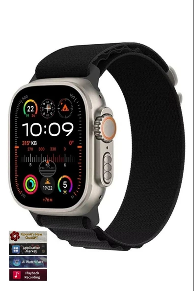 Ultra 2 Multi 9 Pro Smart Watch 9 Titanyum Vidalı Kasa Pusulalı 49mm Kilitli Çift Kordonlu Akıllı Saat