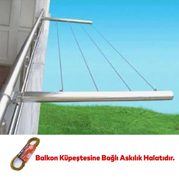 Balkon Çamaşır Kurutma Halat Halatı BMX-3712 Kupeşte Asma Çelik Çamaşır İpi 10 Metre - 2