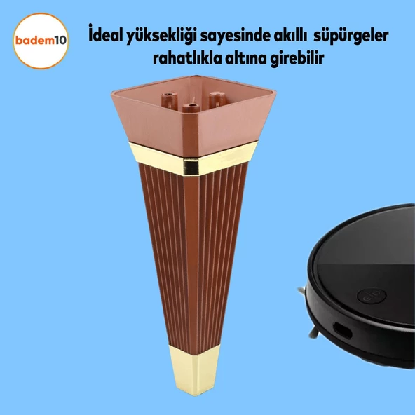 Alcazar 6'lı Set Mobilya Tv Ünitesi Koltuk Kanepe Destek Ayağı 15 Cm Ceviz Ayakları M8 Civatalı - 6