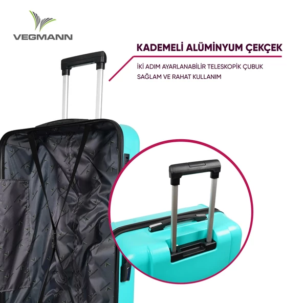 Vegmann Vela Su Yeşili Kabin Boy Valiz - 4