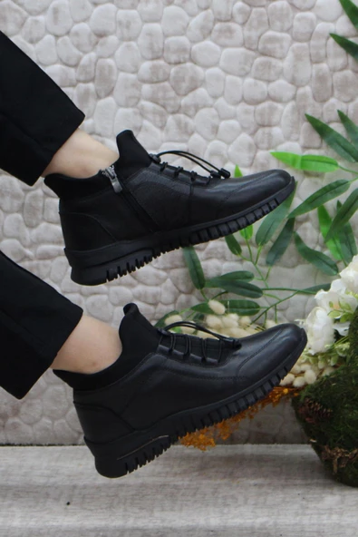 Mehmet Mete 2007 Ortopedik Yumuşak Rahat Hakiki Deri Kadın Bot - Resim 5