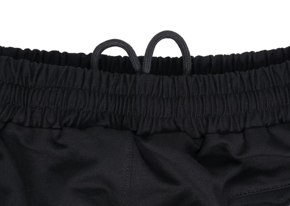 Battal Beden Beli Lastikli Eşofman Paçası Düz Siyah Renk Gri Cep Detayı - 5