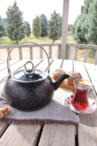 Digithome Granit Kamp ve Mutfak Çay Bitki Çayı Demliği 1,5 Lt Siyah - 152.2.07.020 C1-1-281 - 3