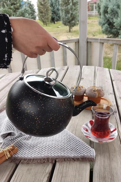 Digithome Granit Kamp ve Mutfak Çay Bitki Çayı Demliği 2,5 Lt Siyah- 152.2.07.039 C1-1-281 - 2