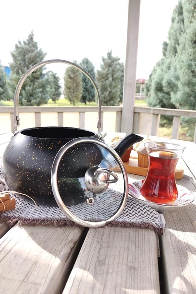 Digithome Granit Kamp ve Mutfak Çay Bitki Çayı Demliği 1,5 Lt Siyah - 152.2.07.020 C1-1-281 - 5