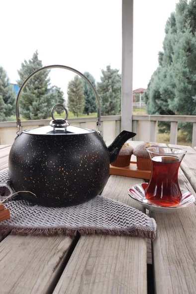 Digithome Granit Kamp ve Mutfak Çay Bitki Çayı Demliği 2,5 Lt Siyah- 152.2.07.039 C1-1-281 - 3