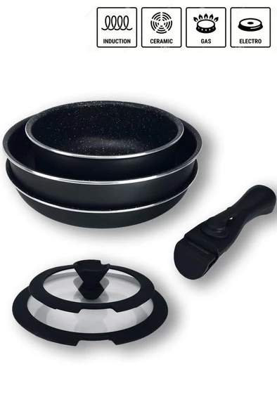 Digithome Winterbach Pangenio 6 Parça Granit Tava ve Tencere Seti Siyah – SP100 C320.139