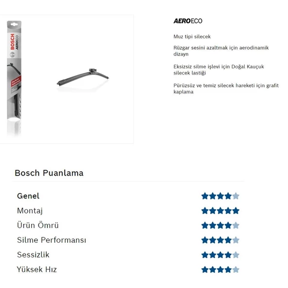 Bosch Aeroeco Muz Silecek Takımı Fiat Siena 1998-2012 ile uyumlu - Resim 4