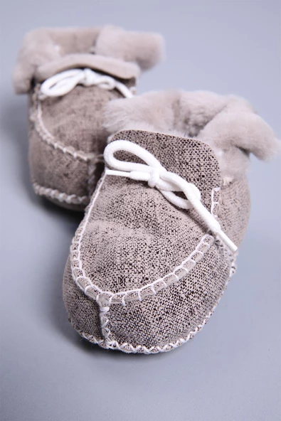 Babyhola Kız Erkek Bebek %100 Deri Patik Panduf Yenidoğan İlk Adım Ayakkabı Kutulu Hediyelik 0946 - 9