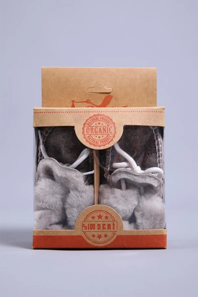 Babyhola Kız Erkek Bebek %100 Deri Patik Panduf Yenidoğan İlk Adım Ayakkabı Kutulu Hediyelik 0946 - 10