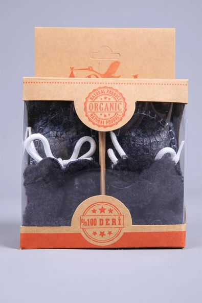 Babyhola Kız Erkek Bebek %100 Deri Patik Panduf Yenidoğan İlk Adım Ayakkabı Kutulu Hediyelik 0946 - 5