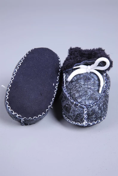 Babyhola Kız Erkek Bebek %100 Deri Patik Panduf Yenidoğan İlk Adım Ayakkabı Kutulu Hediyelik 0946 - 3