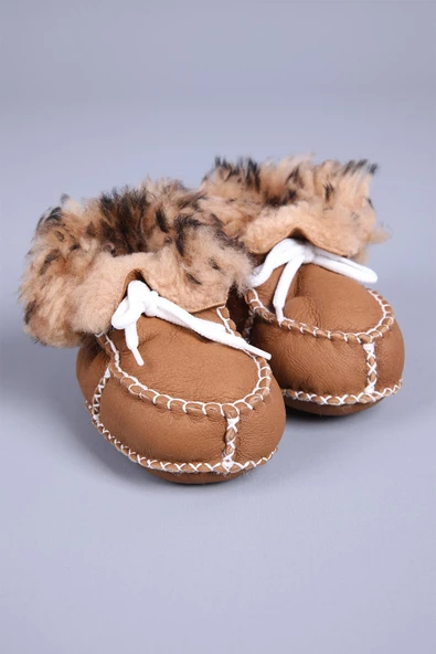 Babyhola Kız Erkek Bebek %100 Deri Patik Panduf Yenidoğan İlk Adım Ayakkabı Kutulu Hediyelik 0946 - 11