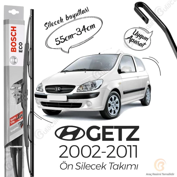 Bosch Eco Ön Silecek Takımı Hyundai Getz 2002 -2011 ile uyumlu