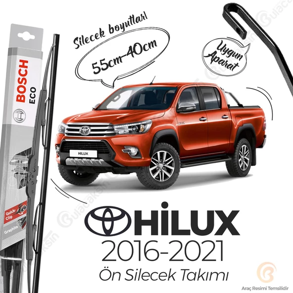 Bosch Eco Ön Silecek Takımı Toyota Hilux 2016-2021 ile uyumlu