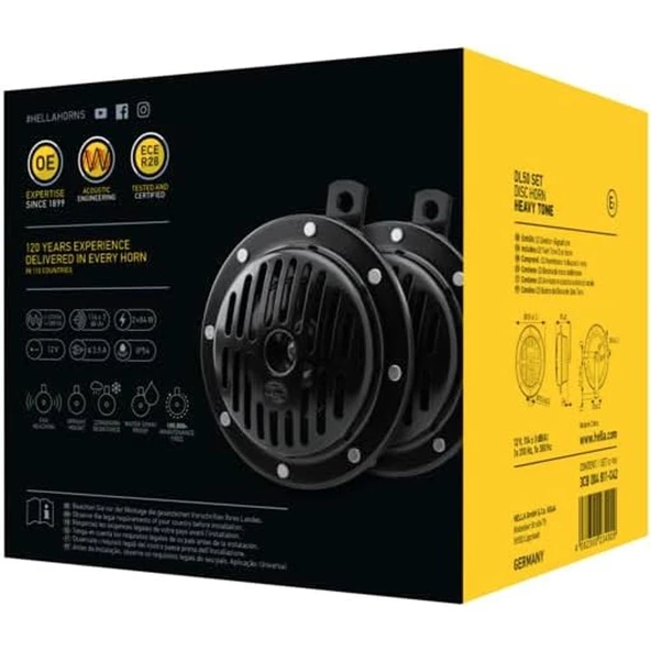 Hella DL50 Süperton Korna İkili Set 12V 310-380 Hz 114 dB - Resim 5