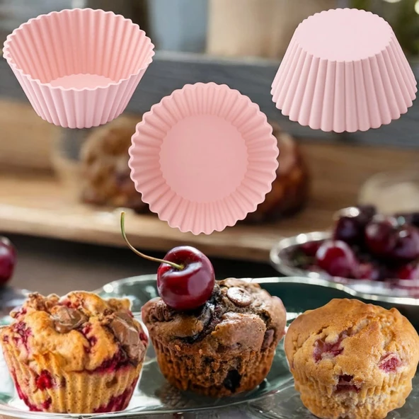 Silikon Tırtıklı Kek ve Muffin Kalıbı 6' paket - 3