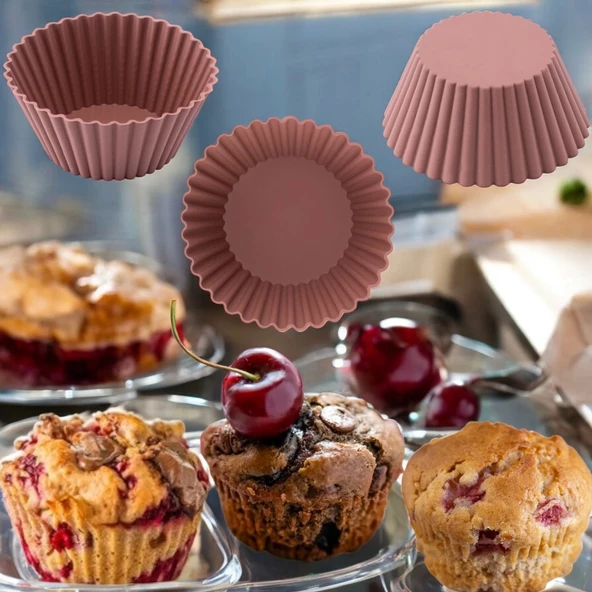 Silikon Tırtıklı Kek ve Muffin Kalıbı 6' paket - 2