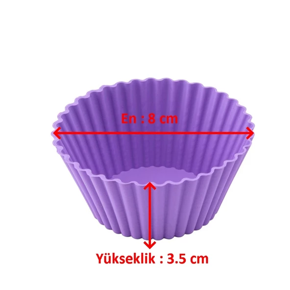 Silikon Tırtıklı Kek ve Muffin Kalıbı 6' paket - 5