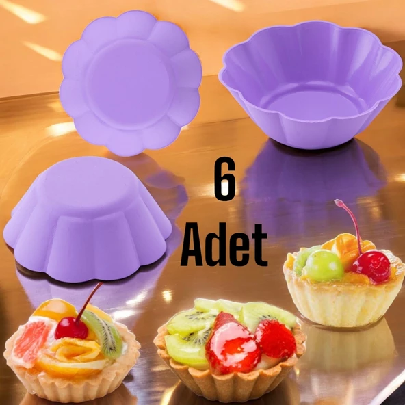 Silikon Yonca Kek ve Muffın Kalıbı 6'lı paket
