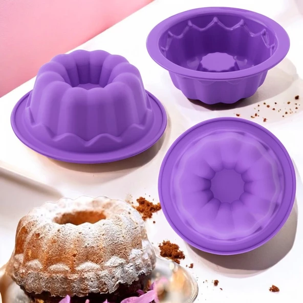 Silikon Klasik Mini Kek Kalıbı 6'lı paket - 3