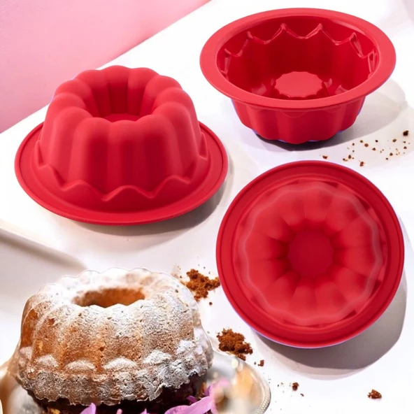 Silikon Klasik Mini Kek Kalıbı 6'lı paket - 4