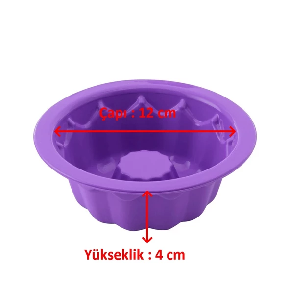Silikon Klasik Mini Kek Kalıbı 6'lı paket - 5
