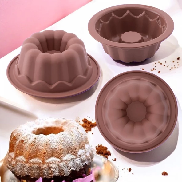 Silikon Klasik Mini Kek Kalıbı 6'lı paket - 2