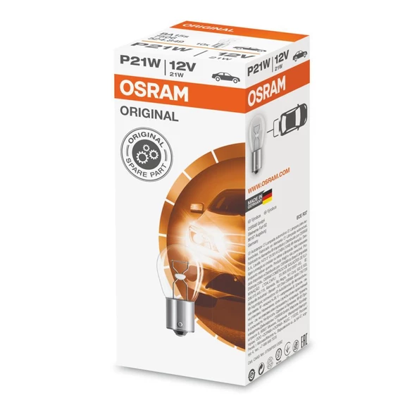 Osram 7506 P21W 93 Sinyal Stop Ampul 12V 21W 10 Adet Tek Duy Düz - 2