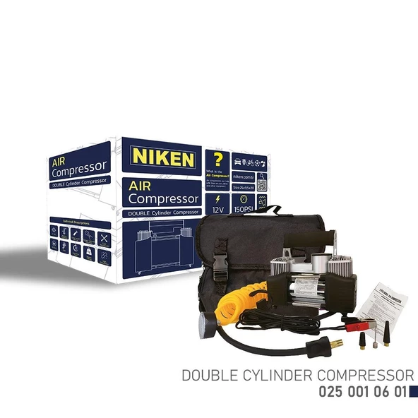 Niken Hava Kompresörü Çift Piston Profesyonel Jumbo (Çantalı)