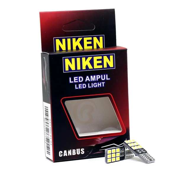 Niken 12V T10 Büyük Dipsiz Ampul 18 Led'li 2’li SET - Beyaz Işık ürün görseli