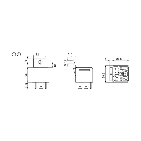 Bosch Mini Röle 12V 30AH 5 Uçlu Saplı 0332019150 - 5