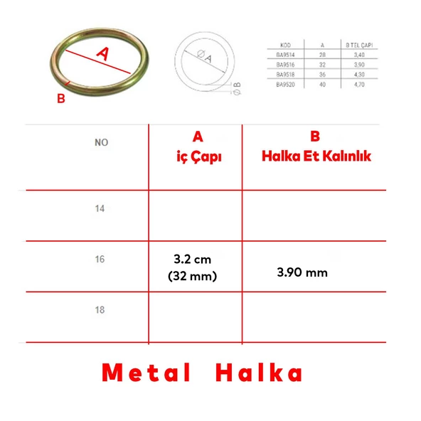 Metal Halka Sarı Renk No:16 Duvar Makrome Anahtarlık Süs Eşya Hobi Malzeme Karabina Aksesuar - 2