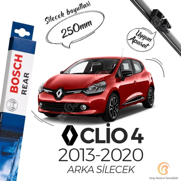 Bosch Rear Arka Silecek Renault Clio 4 2012-2020 ile uyumlu ürün görseli