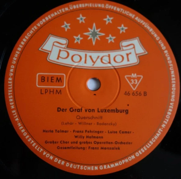 Die Lustige Witwe / Der Graf Von Luxemburg (Querschnitte) - Vinly Plak alithestereo - 4